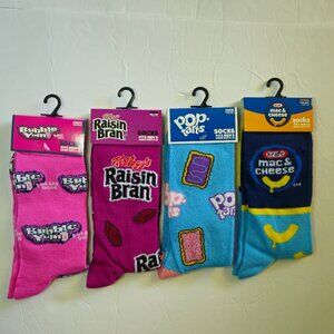 Novelty Crew Socks Set 4 Pairs Shoe Size 6-12 NWT